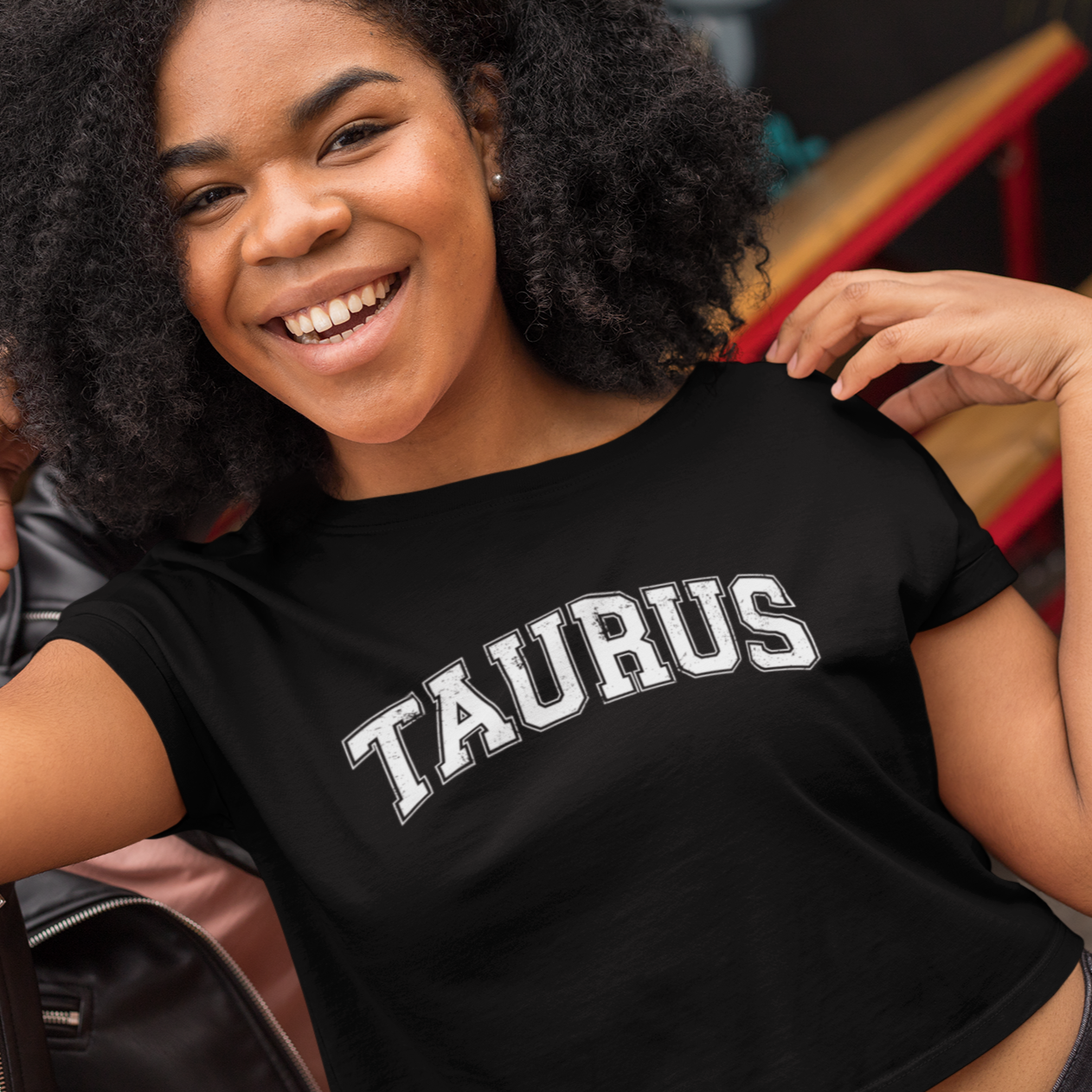 Taurus Women's Crop tee - distressed look