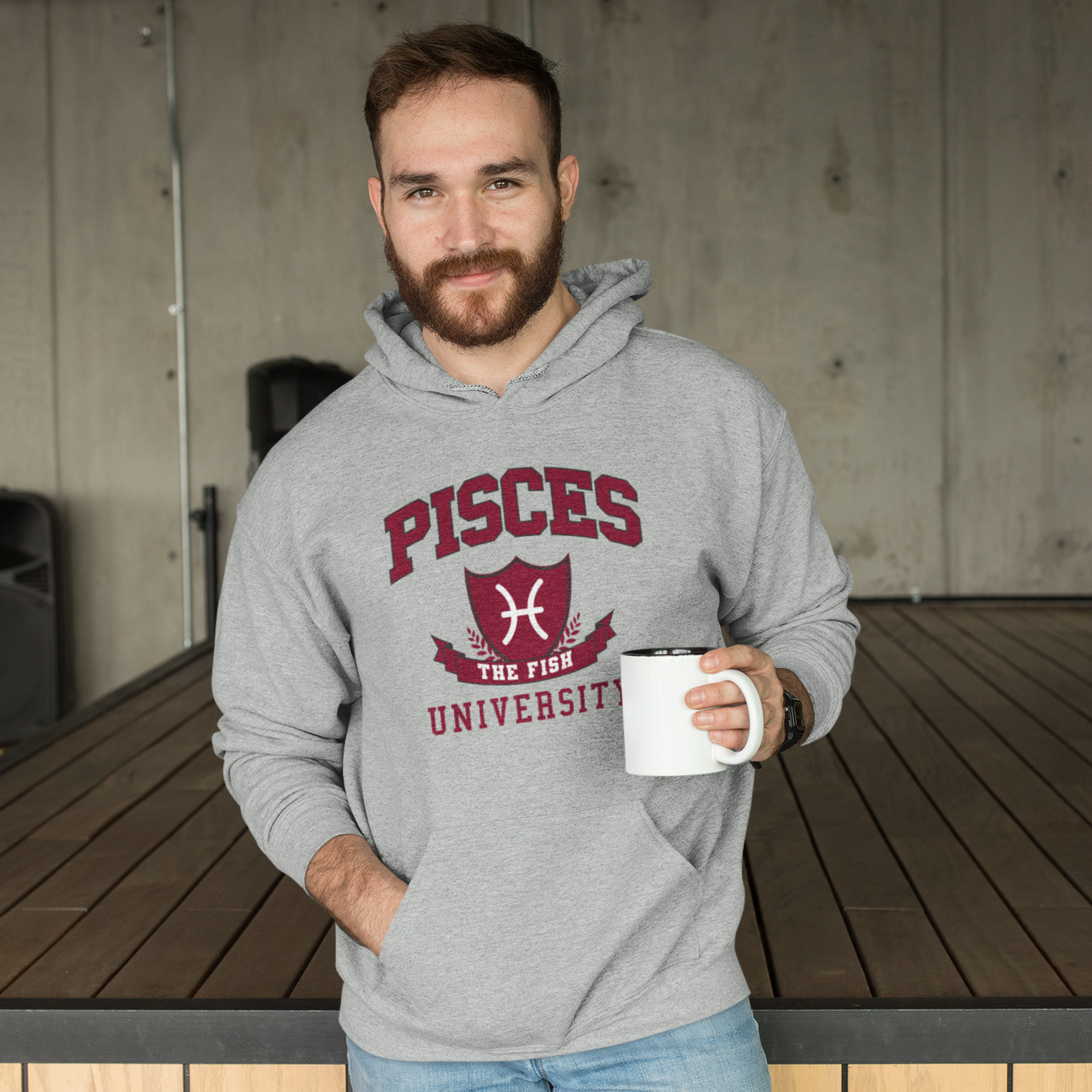 Pisces University Unisex Hoodie - Burgundy